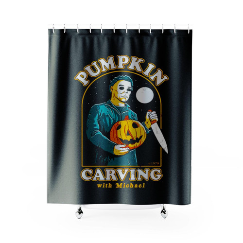 Carving With Michael Halloween Horror Nights Shower Curtains