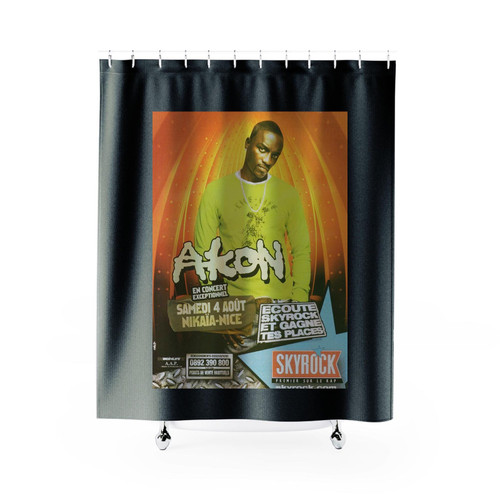 2008 Advertising Skyrock Radio Ad Concert Akon Shower Curtains