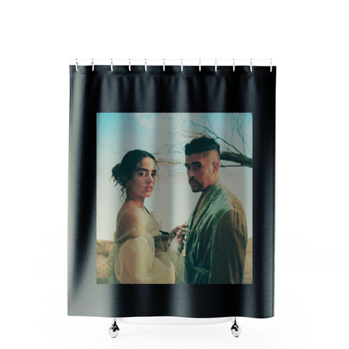 Bad Bunny And Rosalia Shower Curtains