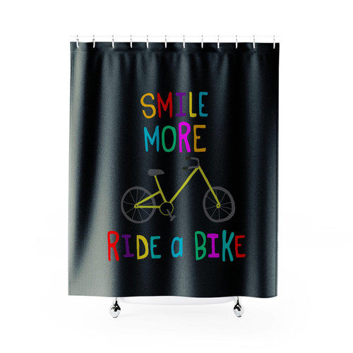 Smile More Ride A Bike Shower Curtains