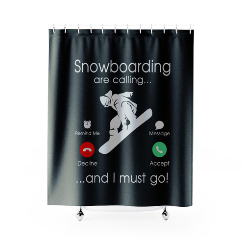 Snowboarding Is Calling Shower Curtains