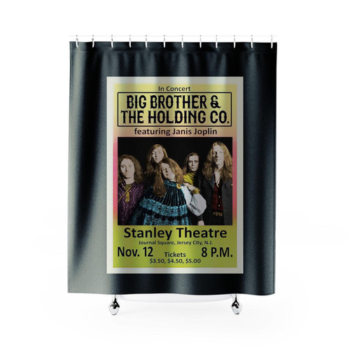 Big Brother And The Holding Company Janis Joplin Replica 1968 Concert Poster Shower Curtains
