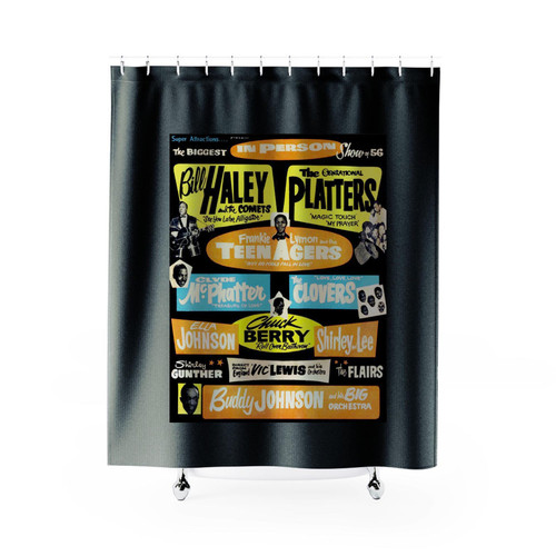 Bill Haley The Platters Chuck Berry Frankie Lymon 1956 Concert Shower Curtains