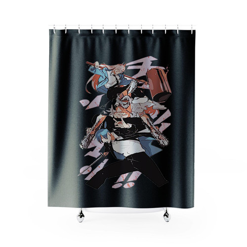 Chainsaw Man Denji Power Aki Shower Curtains