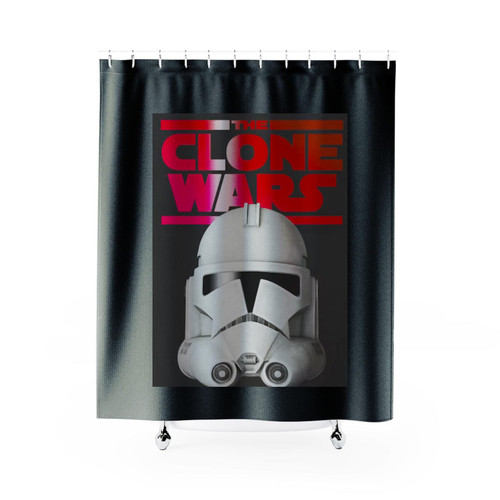 Star Wars The Clone Wars Trooper Helmet Shower Curtains