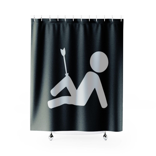 Stick Man Arrow To Knee 2 Shower Curtains
