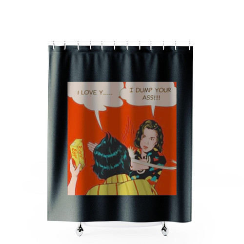 Strange Slap I Love Y Shower Curtains