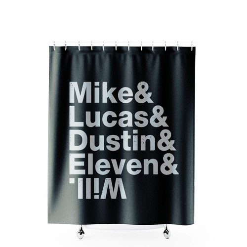 Stranger Things Cast Name Tv Mike Lucas Dustin Eleven Will Fan Shower Curtains