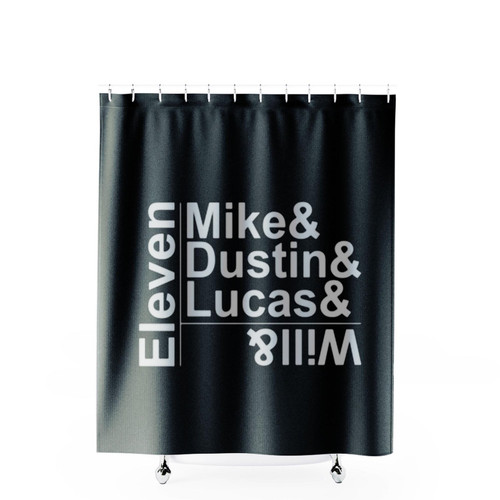 Stranger Things Names Eleven Mike Dustin Lucas Shower Curtains