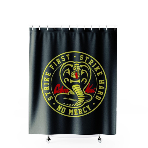 Strike First Cobra Kai Shower Curtains