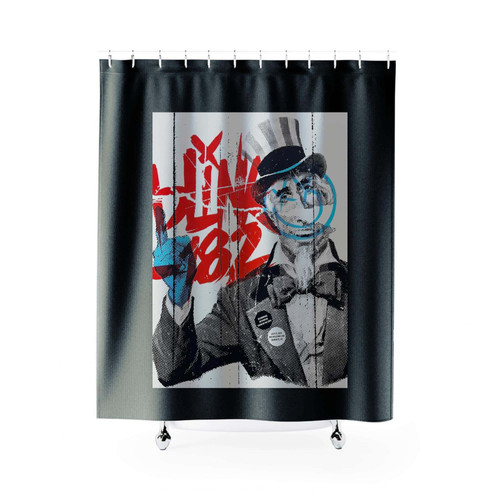 Blink 182 2019 Aesthetic Apparatus Poster Charlotte Nc Pnc Music Pavilion 20 Years Of Enema Of The State Shower Curtains