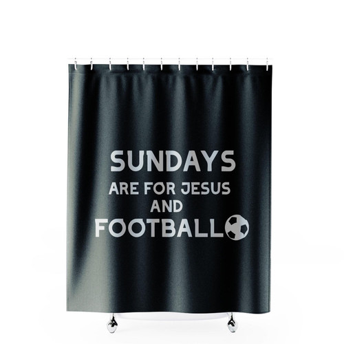 Sunday Are For Jesus And Football Slim Shower Curtains