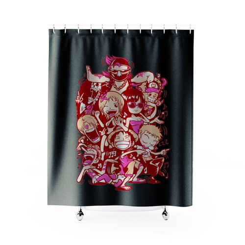 One Piece Squad Anime Shower Curtains