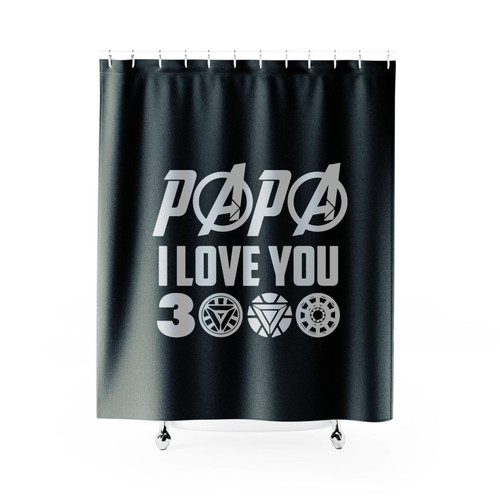 Papa I Love You Hthree Thousand Avengers Endgame Marvel Father Day Shower Curtains