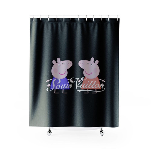 Peppa Pig Louis Vuitton Parody Shower Curtains