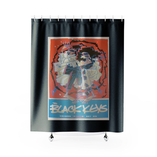 2012 The Black Keys Portland Silkscreen Concert Poster Shower Curtains