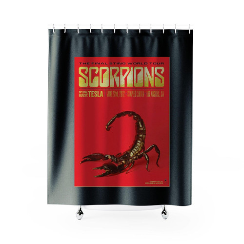 2012 The Scorpions Los Angeles Gold Tesla Concert Shower Curtains
