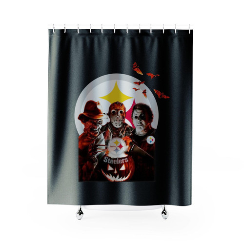 Pittsburgh Steelers Freddy Krueger Jason Voorhees Michael Myers Halloween Shower Curtains