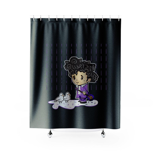 Prince With Guitar Purple Rain Shower Curtains Prince With Guitar Purple Rain Shower Curtains
