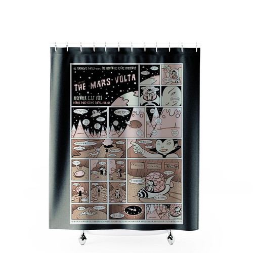 Tara Mcpherson 2005 Mars Volta All Tomorrows Parties Silkscreen Concert Poster Shower Curtains