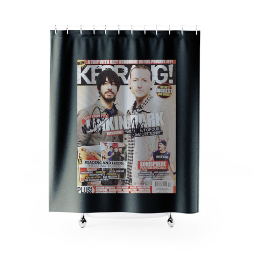 Chester Bennington And Mike Shinoda Hand Signed Kerrang 1327 Shower Curtains