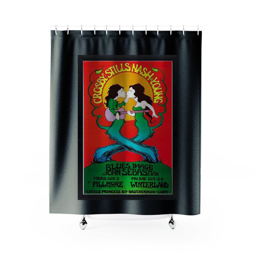 Crosby Stills And Nash Concert Framed Poster Shower Curtains