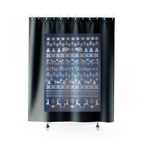 2014 The Avett Brothers Duncan Silkscreen Concert Poster Shower Curtains 2014 The Avett Brothers Duncan Silkscreen Concert Poster Shower Curtains