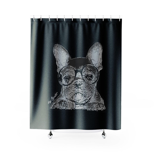 Pug Dog Glassess B Shower Curtains