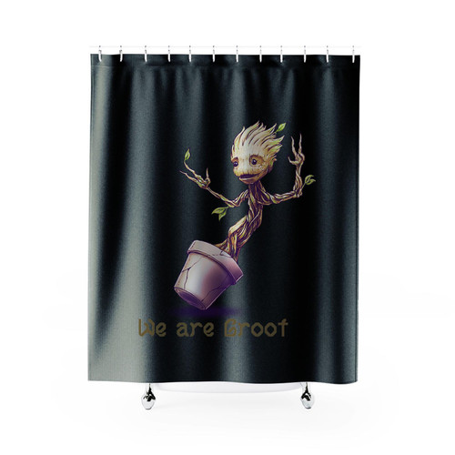 Baby Groot Sliding We Are Groot Shower Curtains