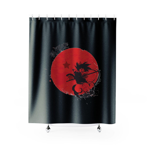 Red Sun Kid Goku Shower Curtains