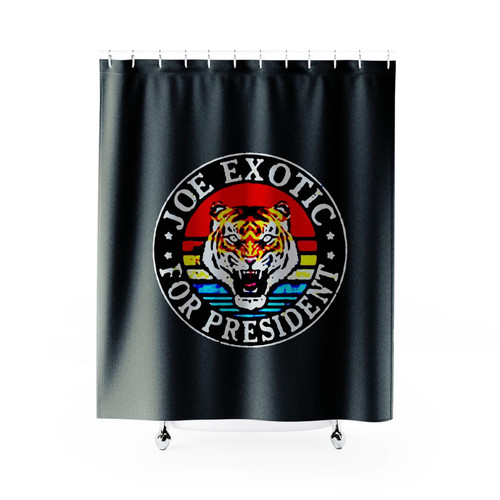 Retro Joe Exotic For President 2020 Sunset Vintage Shower Curtains