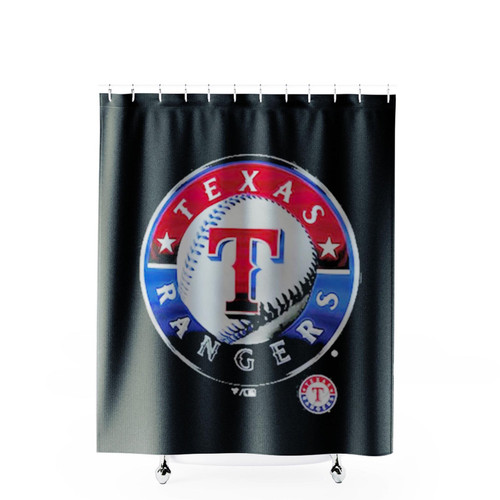 Texas Rangers Personalized Any Name & Number Midnight Mascot Shower Curtains
