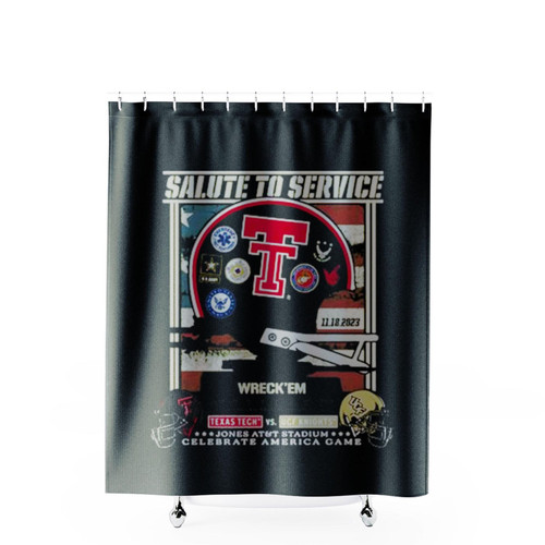 Texas Tech Red Raiders Vs Ucf Knights 2023 Salute To Service Game Day Shower Curtains