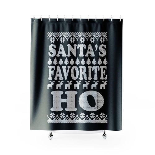 Santa's Favorite Ho Ugly Shower Curtains