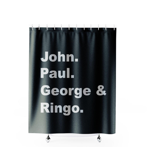 The Beatles Names John Paul George Ringo Rock Shower Curtains