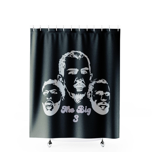 The Big Three Tee Los Angeles Lakers Big 3 Basketball Lebron James Anthony Davis Alex Caruso Magic Johnson Kobe Bryant Shower Curtains