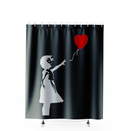Banksy Girl With Heart Balloon Shower Curtains