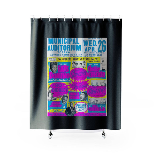 Fats Domino The Shirelles Chubby Checker 1961 Topeka Concert Shower Curtains