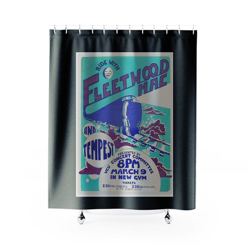 Fleetwood Mac Vintage Poster Rock Band Poster Shower Curtains