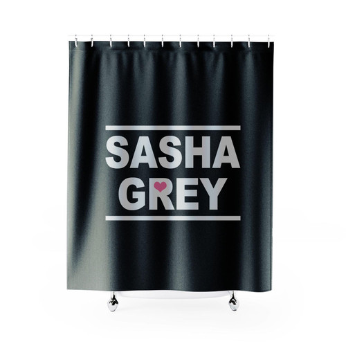 Sasha Grey Name Love Logo Shower Curtains