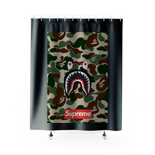 Shark Camo Bathing Bape Supreme Shower Curtains