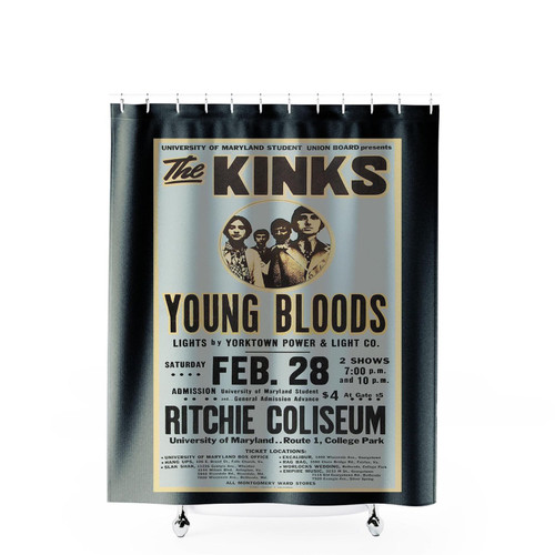 The Kinks 1970 College Park Concert S Shower Curtains