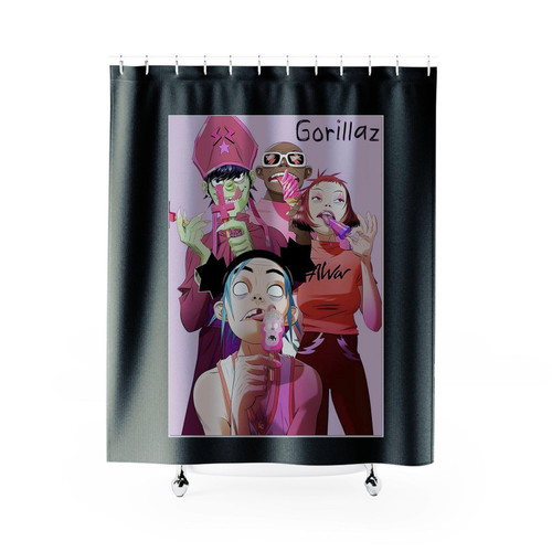 Gorillaz Poster Cracker Island Music Poster Shower Curtains
