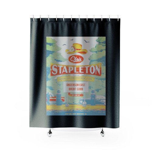 2017 Chris Stapleton Bristow Silkscreen Concert Poster Shower Curtains 2017 Chris Stapleton Bristow Silkscreen Concert Poster Shower Curtains