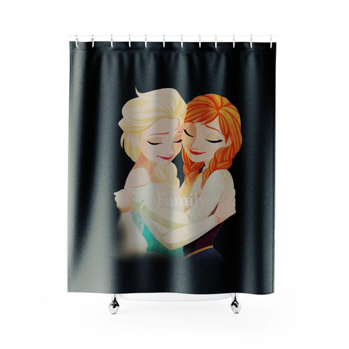 Sisters Family Dinsney Frozen Elsa And Anna Shower Curtains