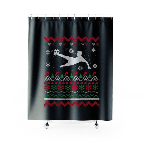 Soccer Dad Ugly Christmas Shower Curtains