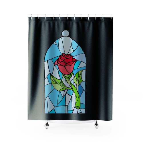 Stained Glass Rose Shower Curtains