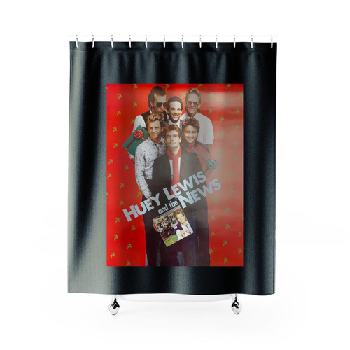 Huey Lewis & The News - 1984 Promo Poster Original Vintage Sports Chrysalis Shower Curtains
