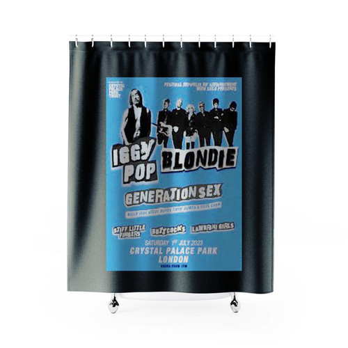 Iggy Pop Blondie London Crystal Palace 2023 Tour Shower Curtains