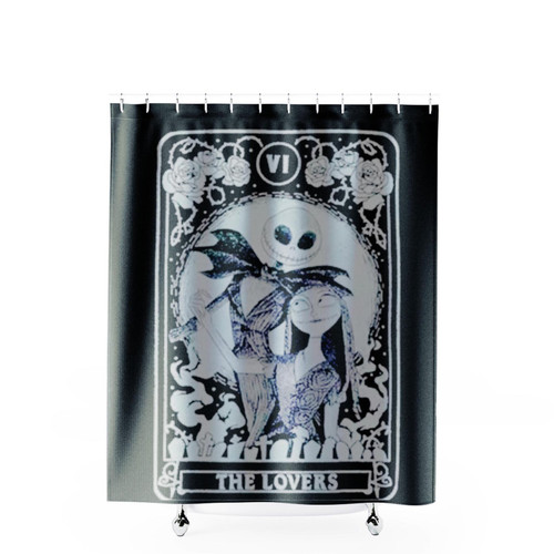 The Nightmare Before Christmas Tarot Card Lovers Shower Curtains